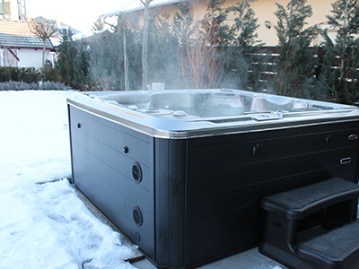 Hydropool Hot Tub in The Snow